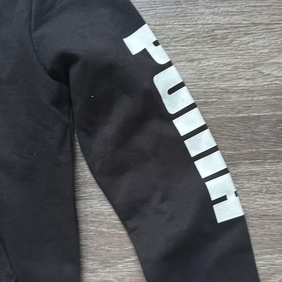 Puma Gorls Full Zip Jacket Sweater Black pink logo Size 7 - Picture 5 of 6